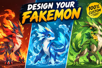 design custom fakemon pokemon trainer tcg character art