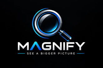 design a professional search, research, or investigation  magnifying glass logo