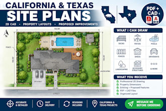 create california and texas site plans, property layouts and engineer letters