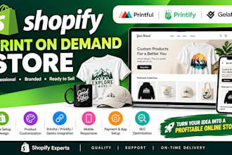 build a shopify print on demand store with printful printify nd pod store design