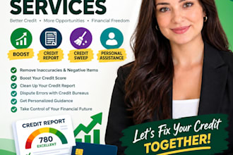 provide professional credit repair, credit report and score boost assistance