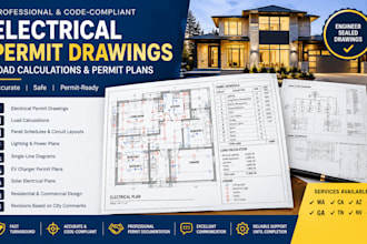 do sealed electrical permit drawing, load calculations wa ca az nc ga tn nv pa