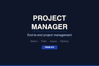 be your dedicated project manager and organize any project end to end