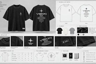 fashion tech pack designer streetwear tech pack clothing apparel techpack design