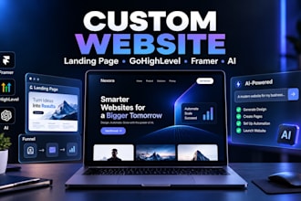 build custom website, landing page, gohighlevel and framer website with ai
