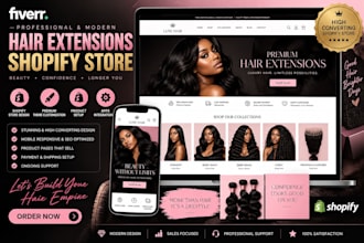 design hair extension shopify store hair website wig store