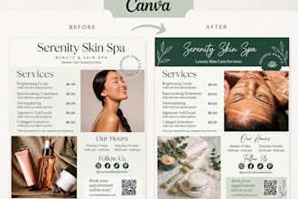 design editable med spa cosmetic surgery aesthetics flyer templates in canva