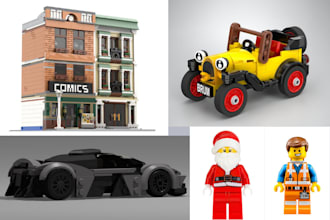 design custom 3d lego ship, boat, christmas gift and  moc with part list