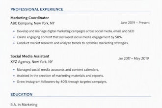 design resumes and cover letters for job seekers