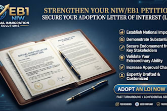 write letter of interest loi adoption letter to support niw eb1 petition