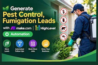generate pest control, funmigation leads with make com, gohighlevel automation