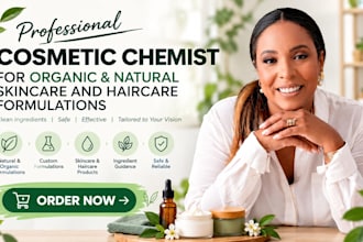 develop organic natural skincare and haircare product formulations