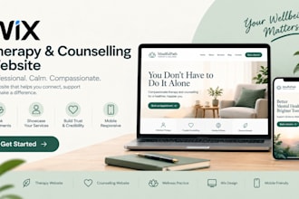 design a calming wix website for your therapy or wellness practice