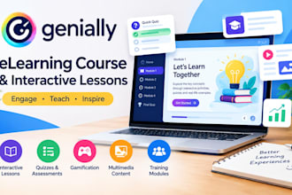 design a genially elearning course, interactive lesson and training module