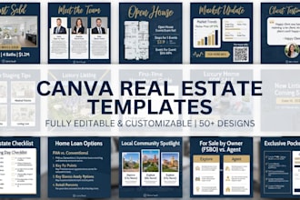 design canva real estate HTML newsletter brochure design social media post