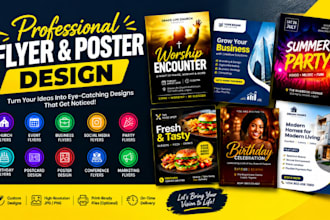 design flyers, event posters, church flyers, and social media graphics