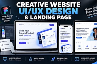 create creative website UI UX design and landing page mockup