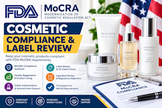 prepare fda mocra cosmetic safety report, cpnp and label compliance