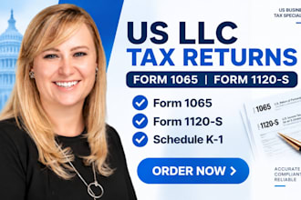 prepare us llc form 1065 partnership and s corp form 1120s tax returns with k1