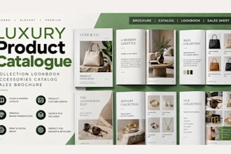 design luxury product catalog, collection lookbook, and wholesale line sheet