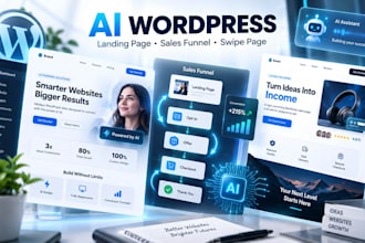 create an ai powered wordpress landing page, sales funnel and swipe page