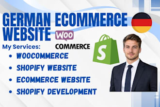 build german ecommerce website, shopware, woocommerce, shopify adobe commerce