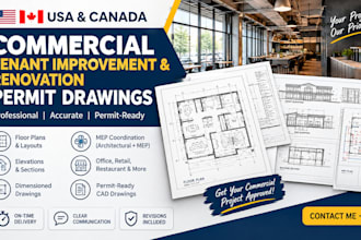 create USA canada commercial tenant improvement and renovation permit drawings