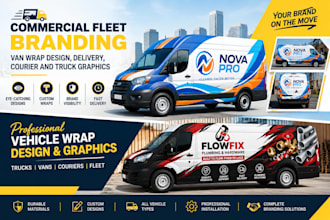 do commercial fleet branding, van wrap design, delivery, courier, truck graphics