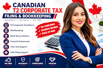 file canadian t2 corporate tax return and provide business tax bookkeeping