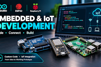 develop and program for arduino, esp32, raspberry pi and iot projects