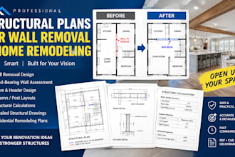design structural plans for wall removal and home remodeling