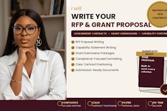 write your government contract rfp grant submission and capability statement