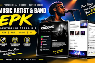 design rock indie gospel music artist band epk with clickable link