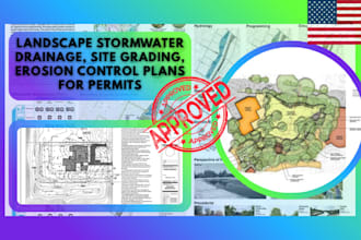 landscape stormwater drainage, site grading, erosion control plans for permits