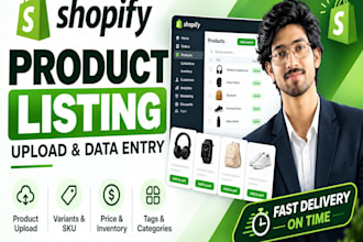 do shopify product listing and shopify data entry
