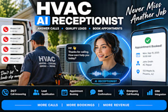 build an hvac ai voice receptionist for calls and bookings