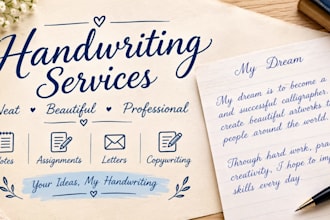 provide neat and professional handwritten notes