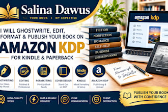 be ghostwriting, formatting, paperback, amazon KDP publishing