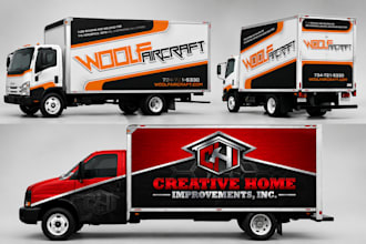 do trailer wrap design, box truck graphics, moving company fleet branding decals