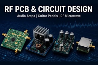 rf pcb,audio amplifer,  rf circuit, guitar pedal and rf microwave