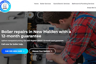 design wix boiler repair website boiler installation heating service website