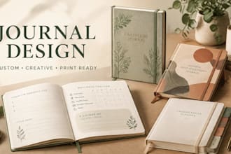 design custom journal cover and interior layout for kdp