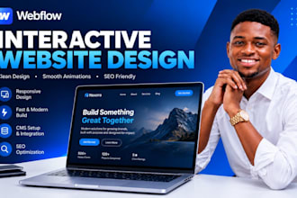 build an interactive webflow website with animations, SEO and optimization