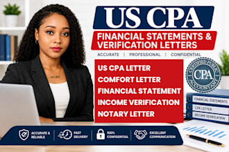 sign US CPA comfort letter CPA mortgage letter notary letter income verification