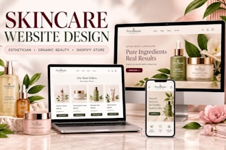 build skincare websites, esthetician website, organic beauty store