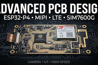 design advanced esp32 p4, mipi camera, lte and sim7600g pcb