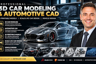 do 3d car cad modeling, scale rc car design and automative cad design