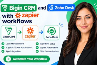 create bigin zoho zapier support ticket lead management CRM workflow