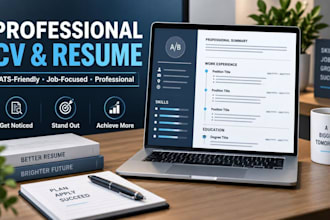 write a professional resume or CV for your job