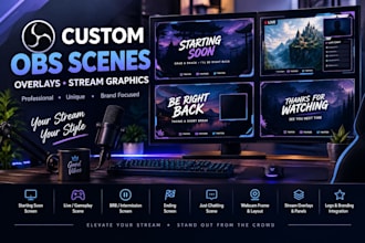 design custom obs scenes, overlays and stream graphics for your channel